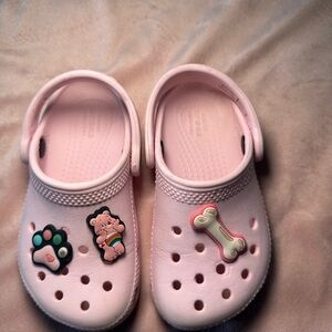 CROCS Kids Light Pink Clogs with Playful Charms